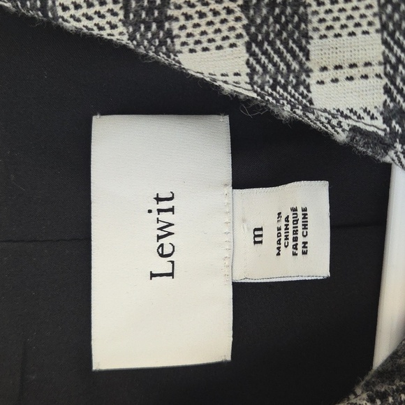 Lewit Jacket Checkered Plaid Peplum Blazer Size M NWOT $450 - Picture 3 of 9